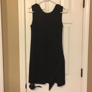 NWT Boutique brand black dress with fringe detail